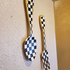 Pair of Checkered spoon and fork